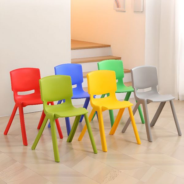"Modern Solid Color Stackable Plastic Kids Chair for Kids Desk"