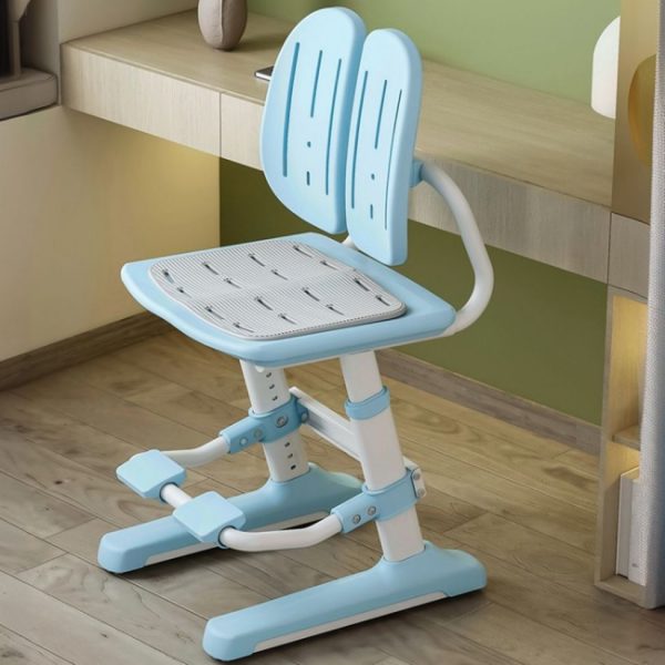 "Plastic Solid Color Seat Upholstered Chair(s), Adjustable Height Metal Children's Desk Kids Chair"