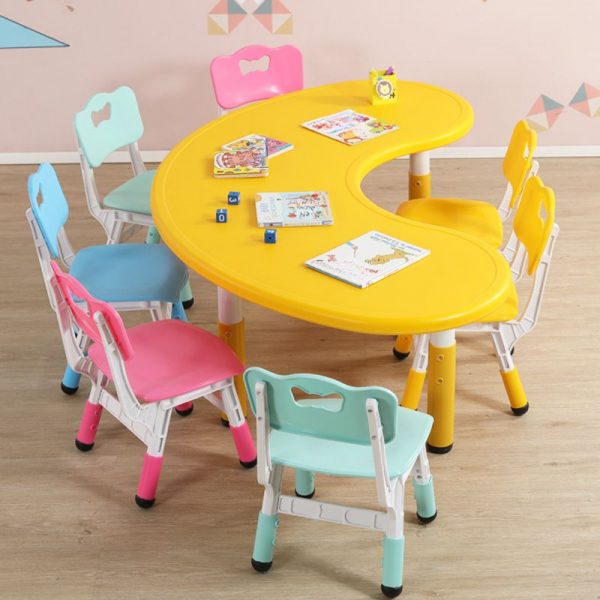 "Adjustable Polymer Compound Kids Computer Desk in Purple/Butter Color/Azure"