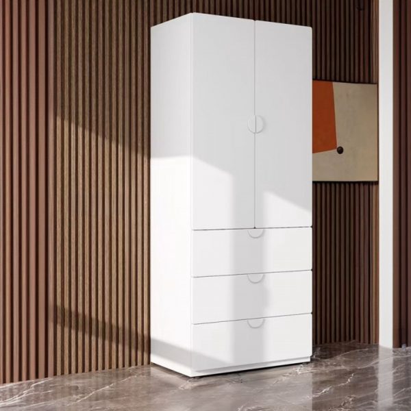 "Alloy Children Armoire in White with 4 Shelves/1 Shelf, Clothing Rod and 4 Doors/2 Doors/5 Doors"