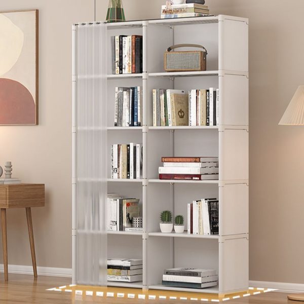 "Unattached Polymerized Material Scratch-tolerant Vertical Standard Kids Bookshelf with 5 Shelves/4 Shelves and Closed Back"