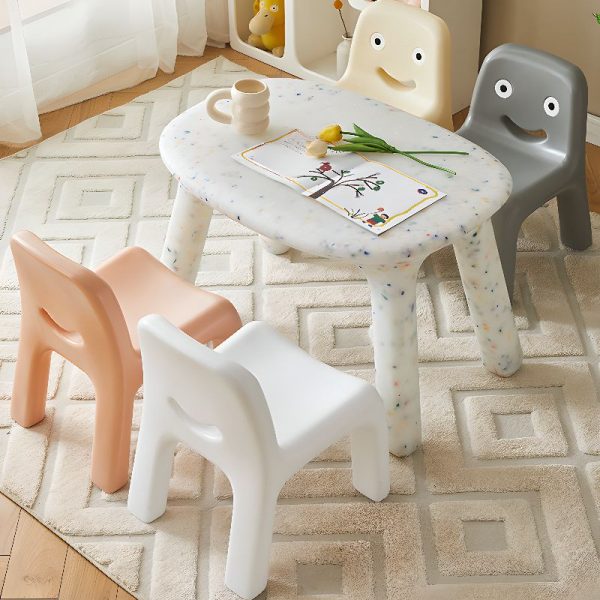 "Children Computer Desk with Plastic Top in Pink/Butter Color/Lime Green"