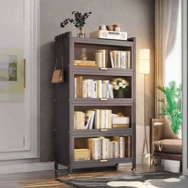 "Standard Kids Bookshelf with 4/5/6 Shelves, Closed Back, Metal Shelf, 3/4/5 Doors, Unfixed Installation, Scratch-proofed"