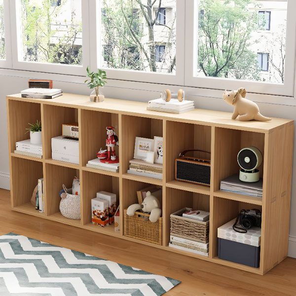 "Contemporary Wood Color Wood Horizontal/Vertical Closed Back Standard Kids Bookshelf Self-supporting with 3 Shelves/4 Shelves"