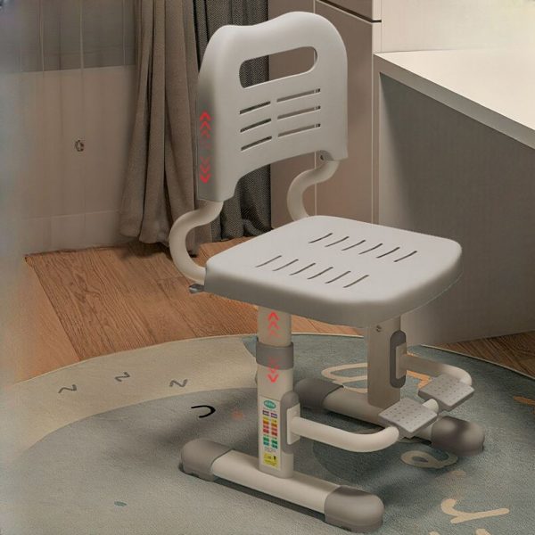 "Plastic Solid Color Children's Desk Kids Chair Adjustable Height Metal Ergonomic"