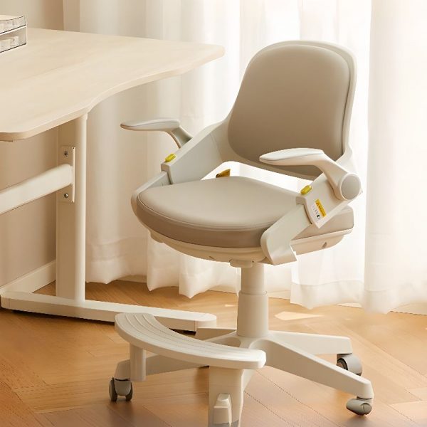 "Stain-Resistant Adjustable Height Swivel Children's Chair Waterproof Upholstered Chair(s) With Arms, Lockable Casters"