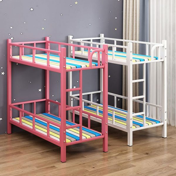 "Metal Gender Neutral Bunk Children's Bed Multiple Mattress Sizes Standard Bunk with Ladder, Guardrail"