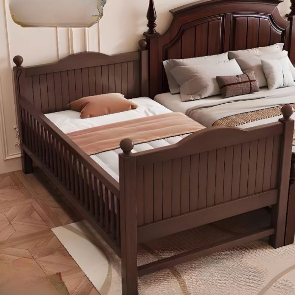 "Modern Simple Style Timber Standard Children Bed with Detachable Guardrails for Gender Neutral"