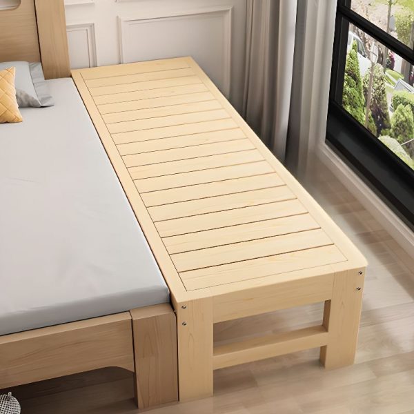 "Modern Simple Style Gender Neutral Wood Standard Kids Bed in Unfinished Color with Coir"