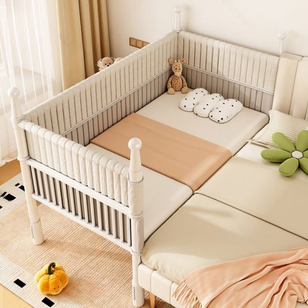 "Casual Gender Neutral Alloy Kids Daybed with Panel and Guardrail"