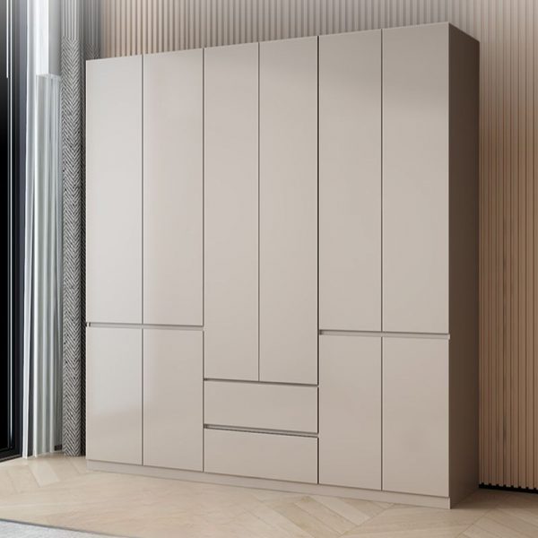 "Engineered Wood Children's Wardrobe with Removable Clothing Rod and Shelf, 2 Drawers and Door"