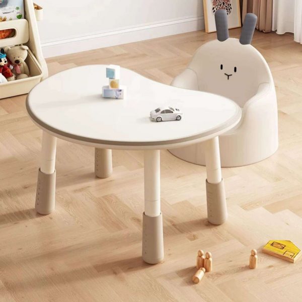 "Adjustable Height Cream Wood Kids Computer Desk"